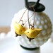Bird Dangle Earrings - OOAK Handmade Ceramic - Light Bright Yellow