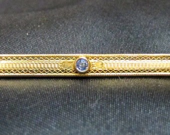 Victorian Bar Pin with Gold Vermeil over Sterling