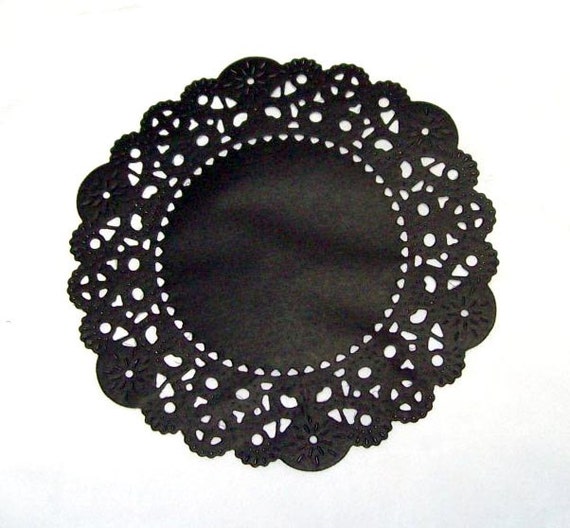 48 Black 4 inch paper doilies round doilies party supply