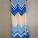 Blue and white Afghan Chevy Stripes 65" x 72"