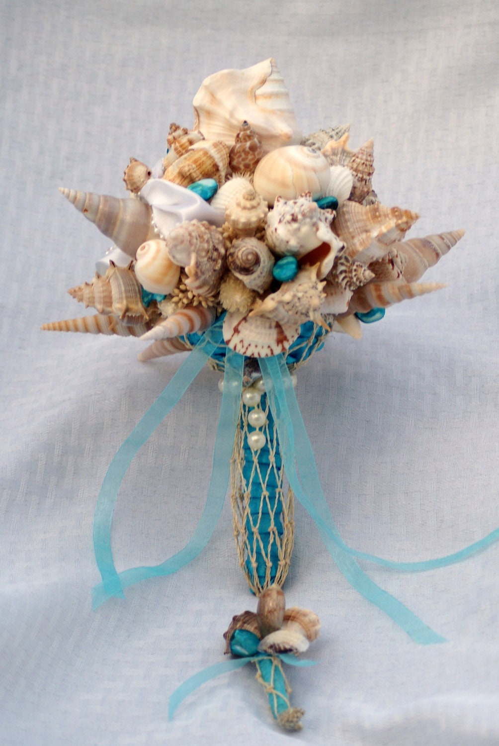 Blue Seashell Bouquet / Beach Wedding/ Destination Wedding/