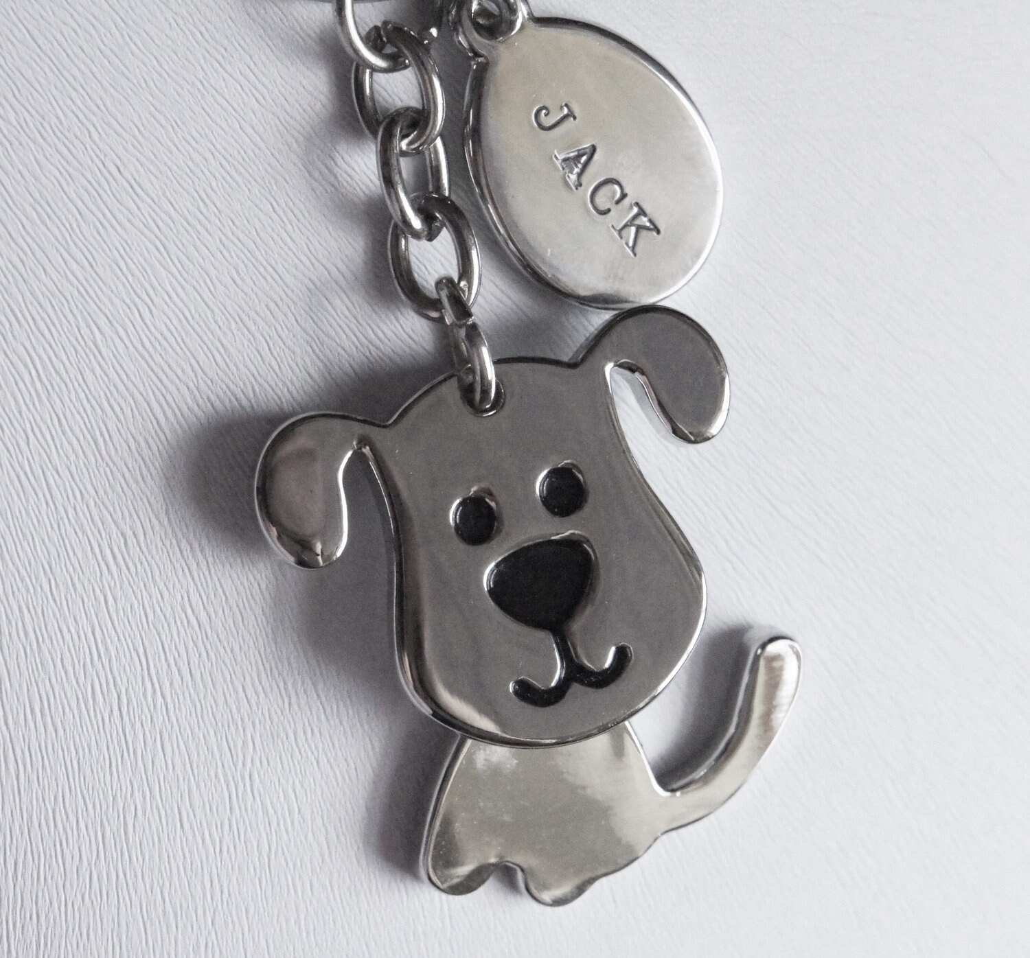Personalized Dog Keychain Pet Loss Memorial Gift Hand Stamped