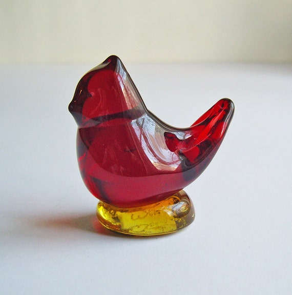 cardinal glass figurine