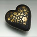 RESERVED - Black and Gold Heart Glass Bead Lampwork Pendant Large Focal Handmade Jewelry Supplies - by Stephanie Gough sra fhfteam leteam