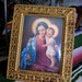 Vintage VIRGIN MARY Jesus 1937 Bubble Glass Convex Glass Shrine- great condition for your holiday gift giving