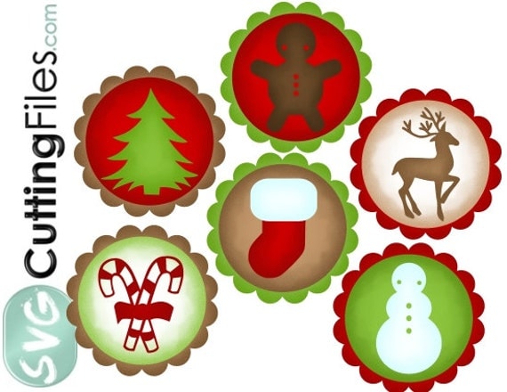 Download Items similar to Set of SVG holiday christmas tag scallop ...