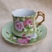 Lefton Heritage cup and saucer vintage china pale handpainted green pink roses No. 3067