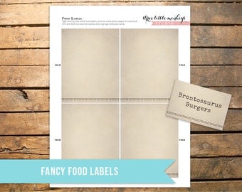 Fossil Hunter Fancy Tent Cards Food Labels