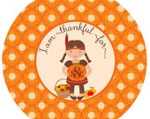 Personalized THANKSGIVING Plate, Girls, Melamine, custom by Libby Lane Press Il_170x135