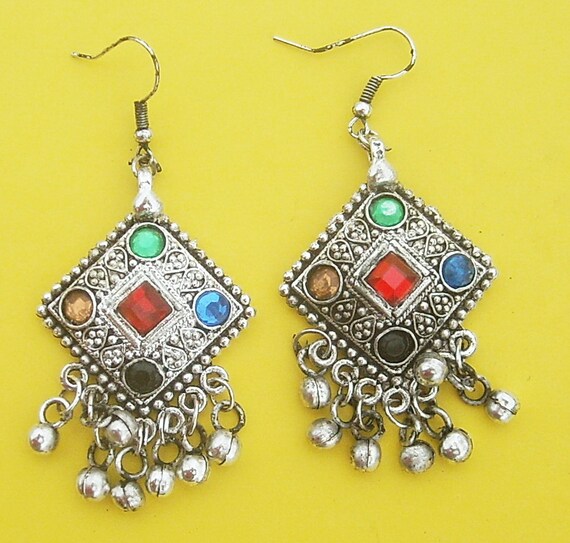Indian Silver Oxidized Earring SetTribal by IndianGujaratMirror