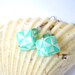 Turquoise Cube Earrings- Origami Geometric Shape