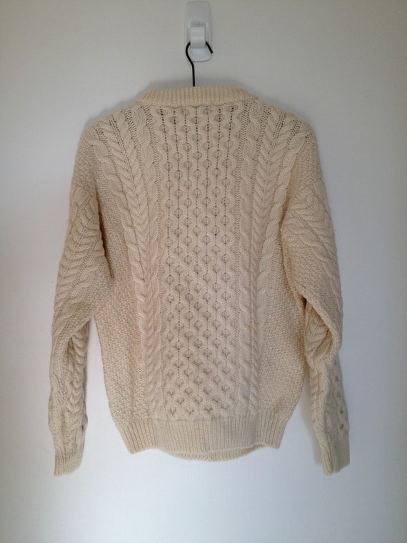 Vintage Ll Bean Classic Irish Aran Knit Wool Sweater