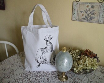 Reusable grocery bag, gift bag, canvas tote, cotton tote, gym bag, commuter bag,