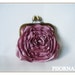 Christmas Gift Dusty Rose Rosette coin pouch Ready to Ship