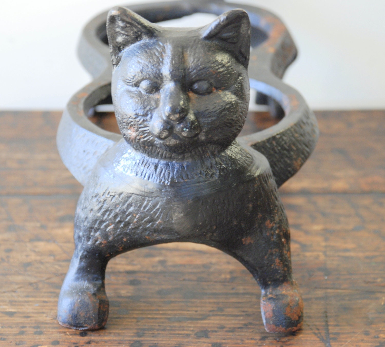 sale-vintage-cast-iron-black-cat-food-dish-flower-pot-holder