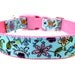 Floral Dog Collar Pink and Blue Flowers Matching Dog Collar Flower Available