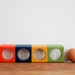 RESERVED french mid century modern egg cups, set of 4 plastic coloured cups