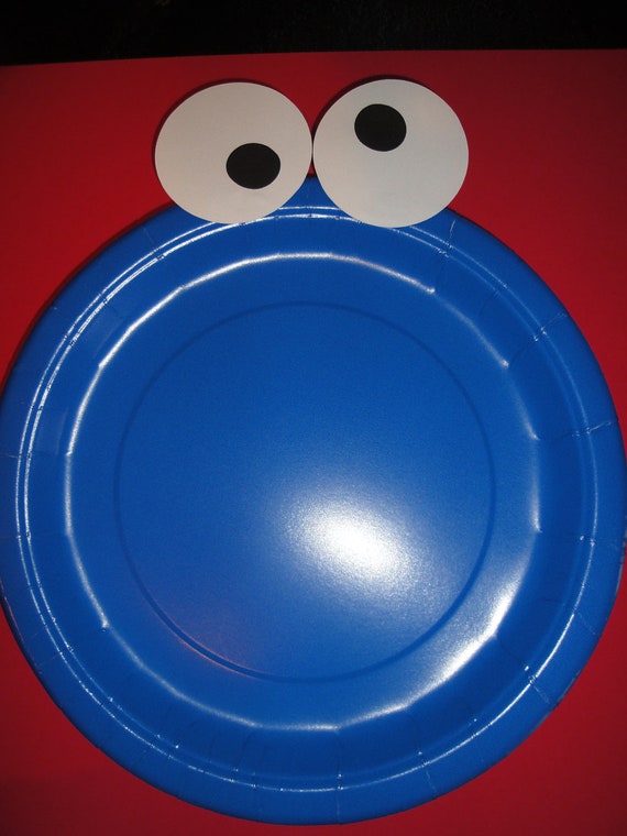 Items similar to Cookie Monster Plates (set of 12) on Etsy
