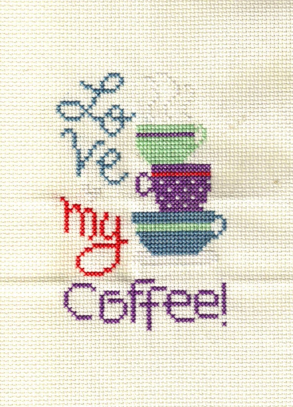 Lizzie Kate Cross Stitch Design Love My Coffee