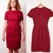 1960s Red & Grey Plaid LANZ Wiggle Dress // Cute Button up Back 1961 Shift // Size Small / Extra Small 23" Waist / Vintage 60s