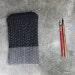 Grey Minimalistic Embroidered Zipper Pouch