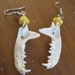 RESERVED Real Mink Jawbone Yellow Flower Earrings