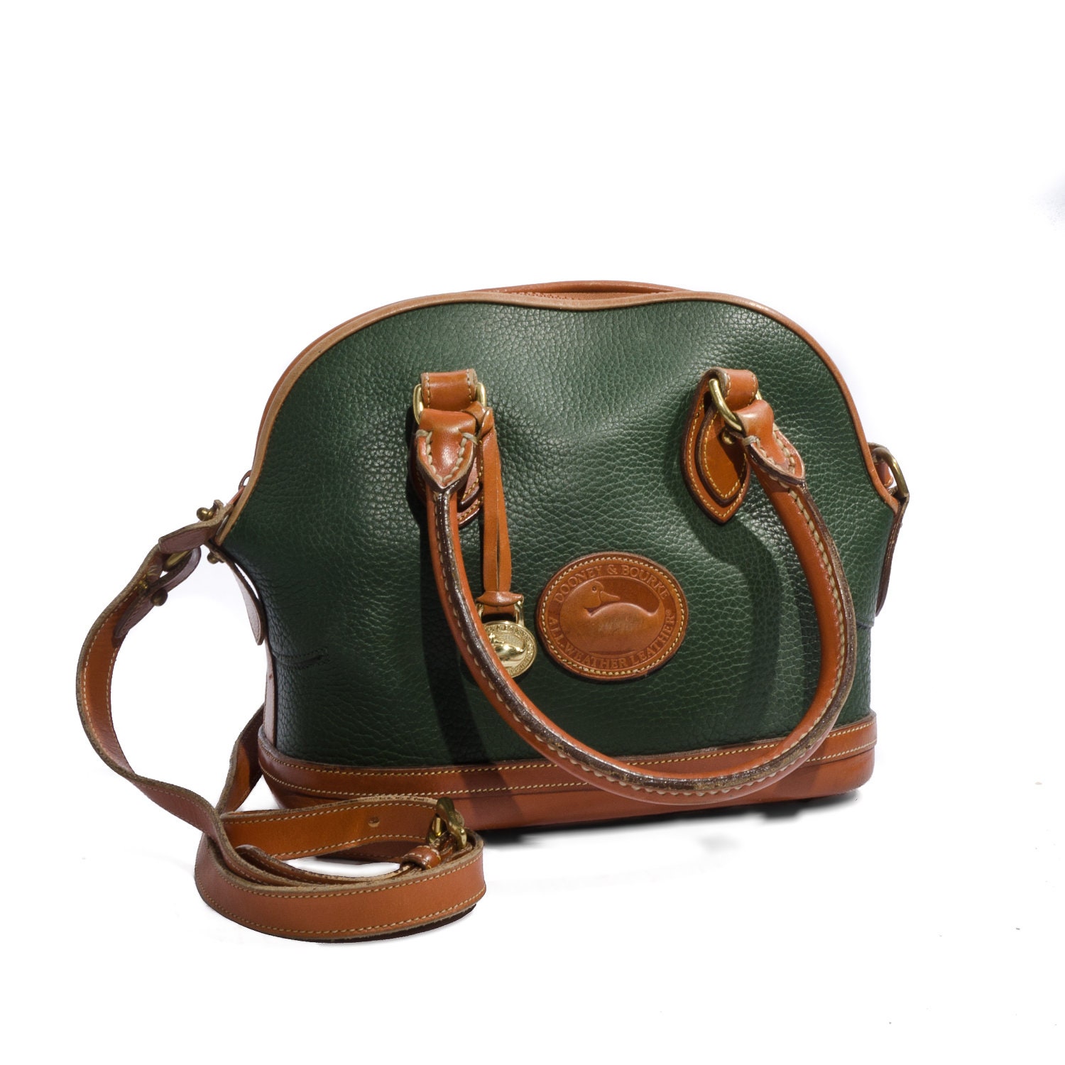 Vintage Dooney & Bourke All Weather Leather Purse Hunter Green