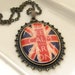 Keep Calm and Carry On Porcelain Necklace .. porcelain necklace, Keep Calm and Carry On, British, Union Jack necklace, British flag