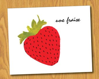 Strawberry Print (8x10) - "Une Fraise"