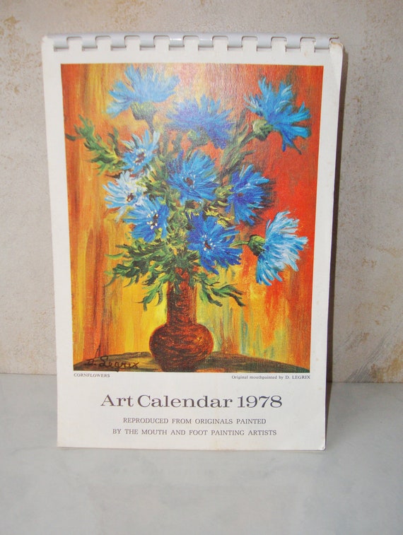 Vintage 1978 Art Calendar Mouth and Foot Painting Artists