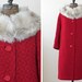 1960s Wool Coat w/ Fur Collar / 60s Coat // The Mistletoe Coat