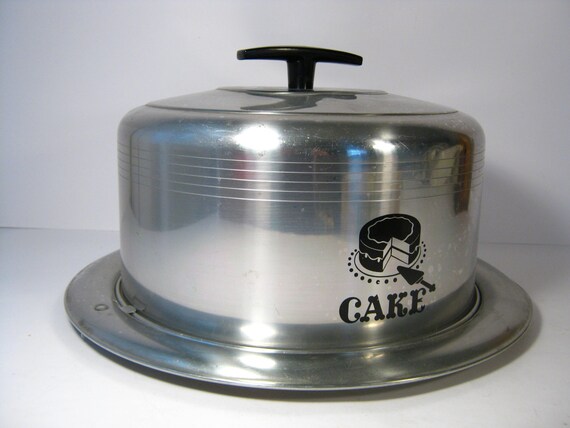 Vintage Aluminum Cake Keeper Tin West Bend Cake Carrier Tin