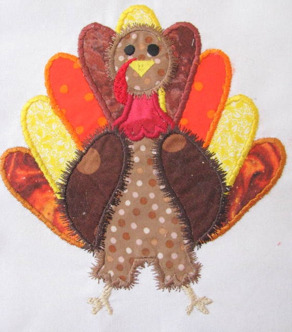 Items similar to Thanksgiving Turkey Machine Applique Embroidery Design