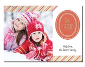 Modern Photo Christmas Card Rainbow Be Merry Rustic Holiday Card Greeting Card DIY Digital or Printed - Bailon style Il_170x135