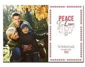 Rustic Photo Christmas Card Mixed Type Peace Love & Joy Holiday Card Greeting Card DIY Digital or Printed - Charleston style Il_170x135