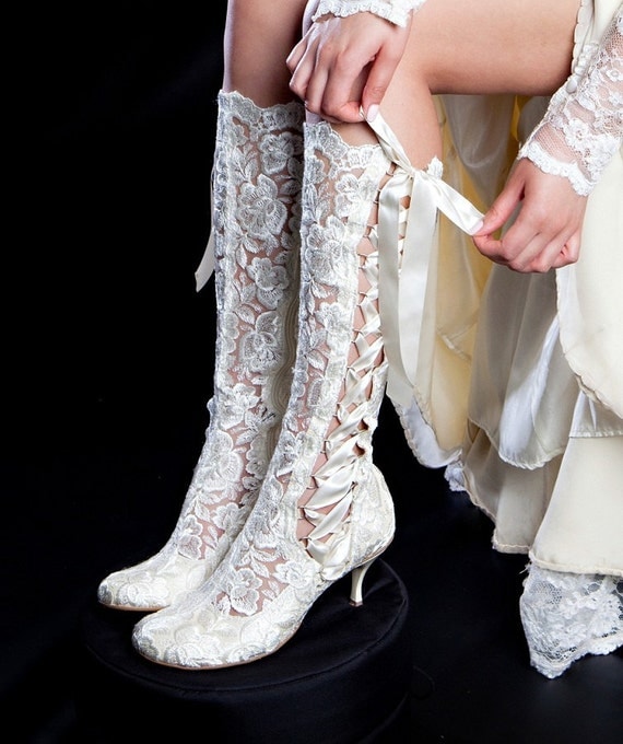 Vintage Lace Wedding Boots by kimchristofi on Etsy, $256.00 | Lace ...