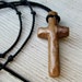 Wooden Cross Necklace - Walnut - Mens Jewelry