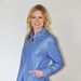 Blue Leather Jacket Alta Moda Firenze Made In Italy
