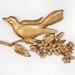 Gold Birds on a Branch Syroco Inc. Plastic Wall Decor Pair
