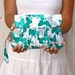 Gathered Clutch Purse Green Butterfly Wristlet