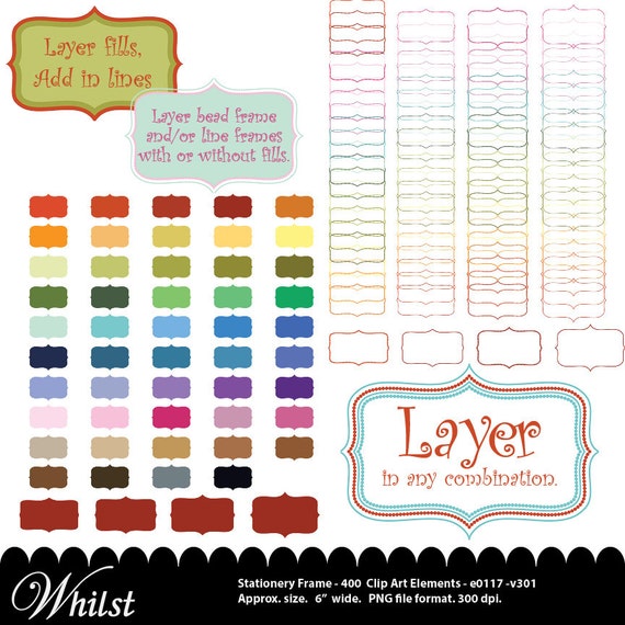 Valu Digital Frame frames, digital clip art, scrapbooking, photo invite : e0117 v301 black Il_570xn