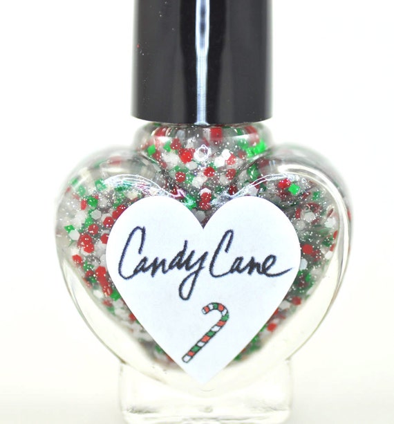 Candy Cane Nail Polish 5ml Mini Bottle by TheHungryAsian on Etsy