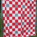 Red and Grey Polka-Dot Patchwork 'Tied' Quilt - 71x84 inches