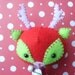 Stuffed Red and Green Deer Reindeer Plush Plushie Soft Softie Stuffed Animal Gingermelon Ginger Melon Christmas