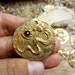 Bronze Dragon and Rose Cut Garnet Coin