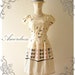 FREE SHIP- Amor Vintage Inspired Dolly Bow Girl Cream Party Dress Everyday Dress -Size M-