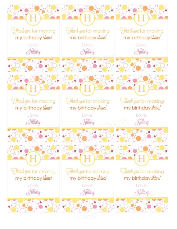 Printable Thank You Tags You Are My Sunshine Party by Bloom