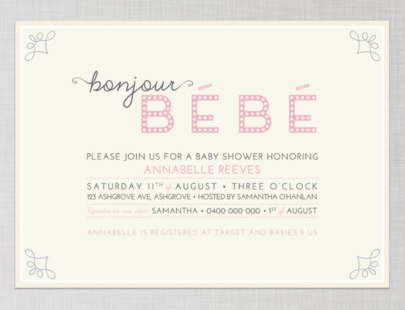 Baby Shower Invitation Francais