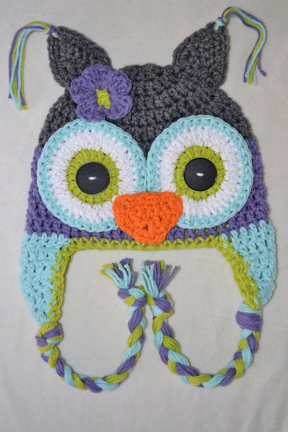 Crochet owl hat owl hat crochet baby to teen owl hat custom