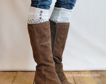 The Lacey Lou Gold Open-work Leg Warmers w/ by GraceandLaceCo
